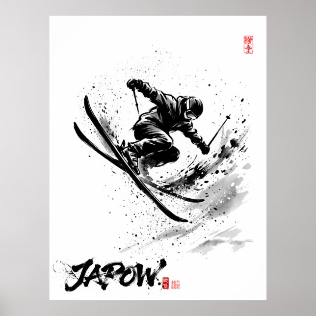 Poster Snowboard Brush Art - Skier Slush (Frente)