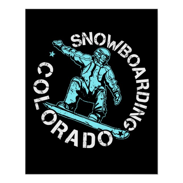 Póster Snowboard Colorado Snowboarder Souvenir (Frente)