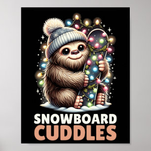 Poster Snowboard Cudles Christmas Lit Bigfoot Snowboardi