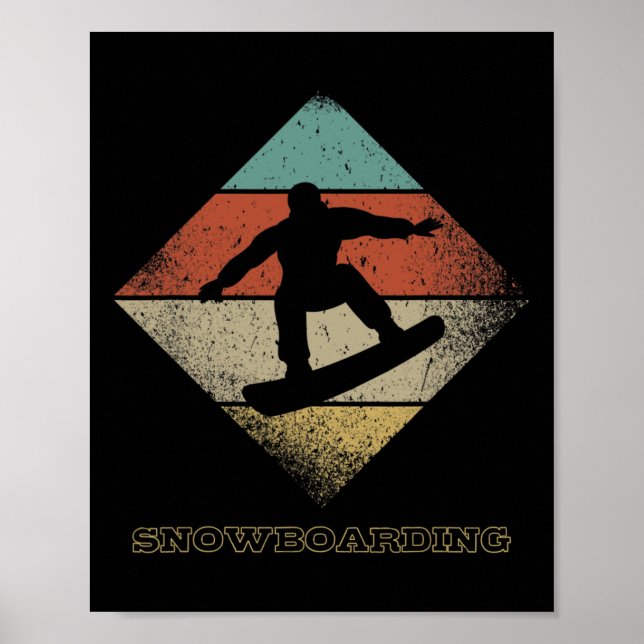 Poster Snowboard de 1960 Estilo Snowboard de 1970 (Frente)