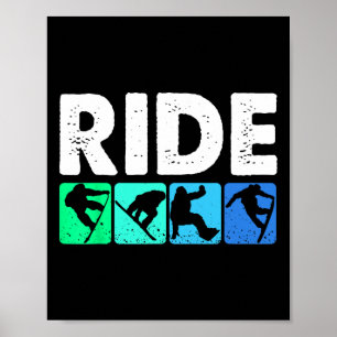 Poster Snowboard de carro escuro
