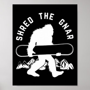 Poster Snowboard de Pé-Grande Destruindo Gnar Sasquatch S