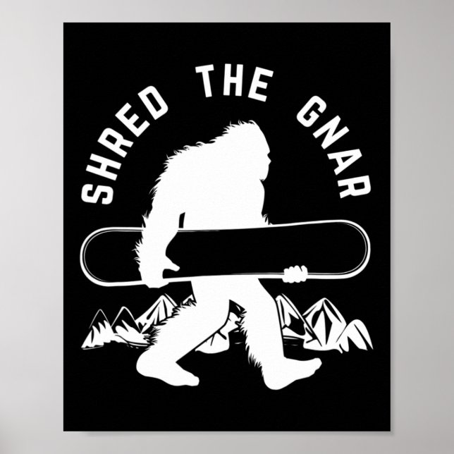 Poster Snowboard de Pé-Grande Destruindo Gnar Sasquatch S (Frente)