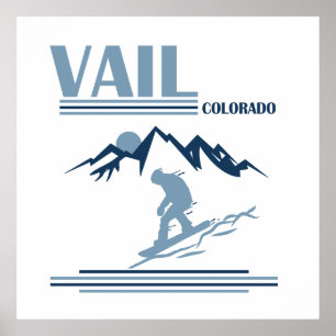 Poster Snowboard do Vail Colorado