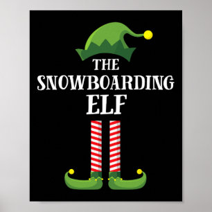 Poster Snowboard Elf Matching Family Group Natal P