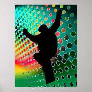 Poster Snowboard em tempestade de neve cósmica