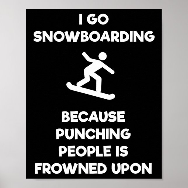 Poster Snowboard Engraçado - Snowboard Punch (Frente)