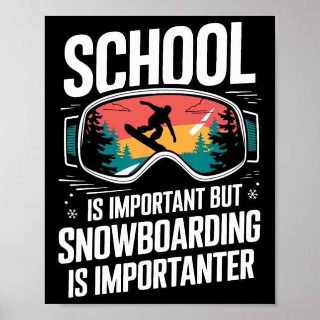 Poster Snowboard Lover Humor Design Funny Snowboarder (Frente)