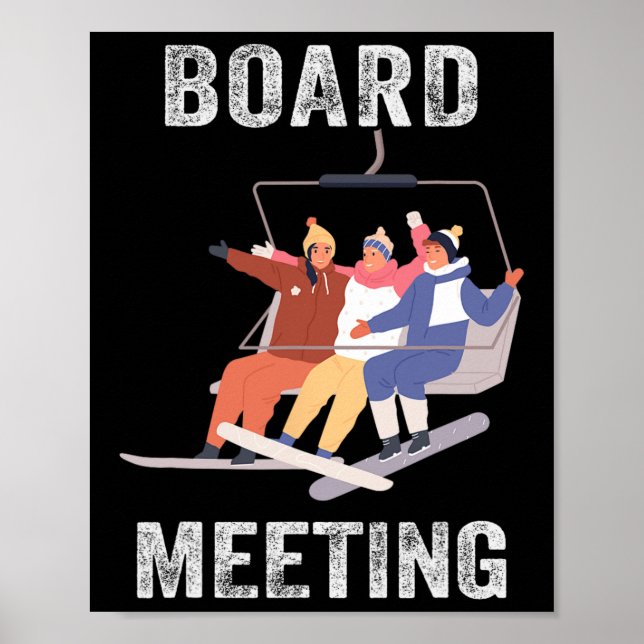 Poster Snowboard Meeting Snowboard Vacing Para Esquiar (Frente)