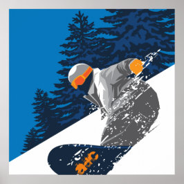 Poster Snowboard, Montanha, esportes radicais