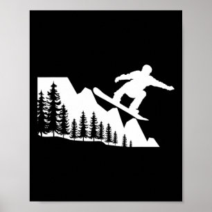 Poster Snowboard Mountain Winter Sports Adventure Neve
