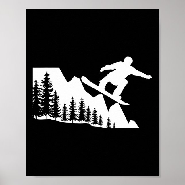 Poster Snowboard Mountain Winter Sports Adventure Neve (Frente)