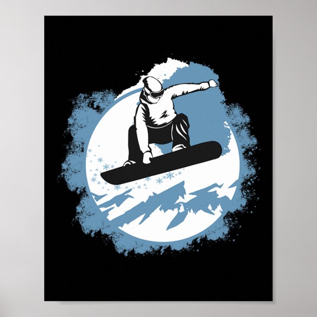 Poster Snowboard Mountain Wintersport Ski (Frente)