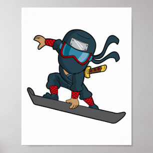 Poster Snowboard Ninja Snowboarder Snowboard Winter Sp