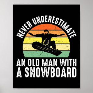 Poster Snowboard Old Man Recansado Snowboarder Hob