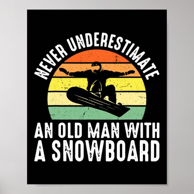 Poster Snowboard Old Man Recansado Snowboarder Hob (Frente)