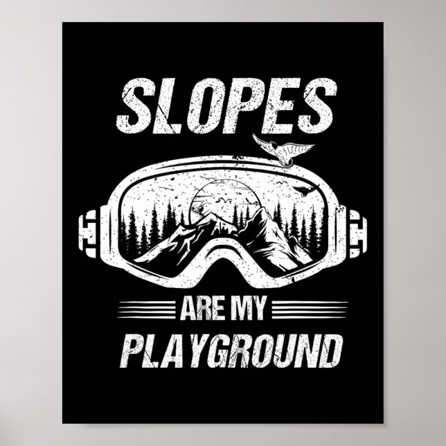 Poster Snowboard Ou Skipes São Os Meus Campos (Frente)