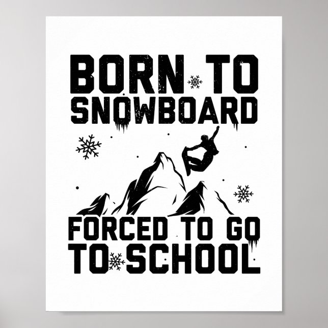 Poster Snowboard | Presentes de Esqui Snowboarder (Frente)