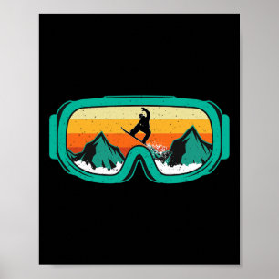 Poster Snowboard - Retro Goggles Wintersport Lover Snowb