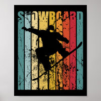 Snowboard Retro Snowboard Ski Vacinação de Esqui S