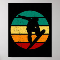 Snowboard Retro Sunset Winter Sports Alpier