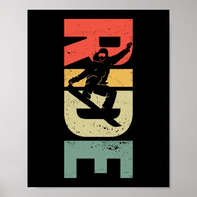 Poster Snowboard Ride Vintage Retro (Frente)