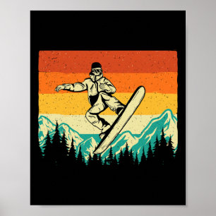 Poster Snowboard Shirts Retro Vintage Snowboarder - Wi