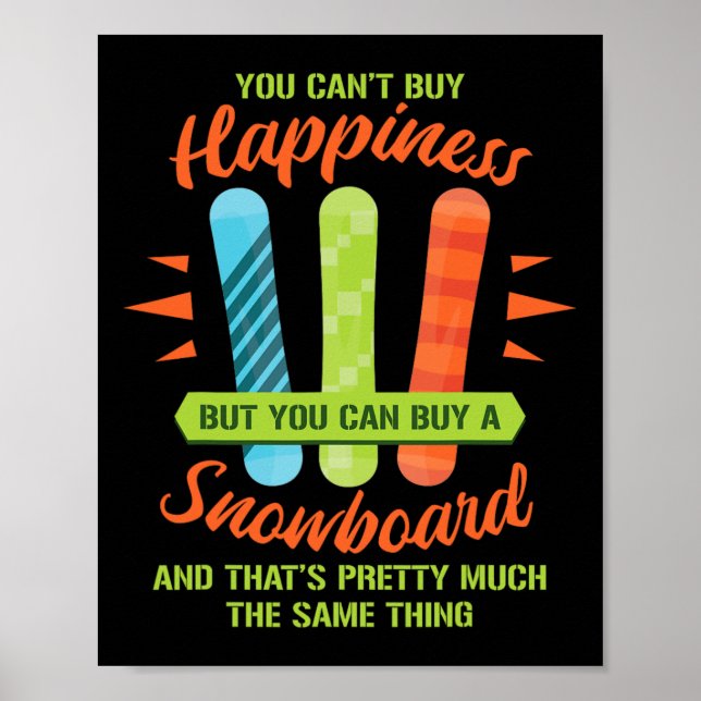 Poster Snowboard Skiing Engraçado Snowboard Snowboarder G (Frente)