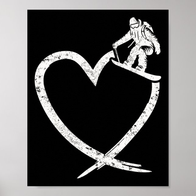 Poster Snowboard Snowboard Heart Vintage (Frente)