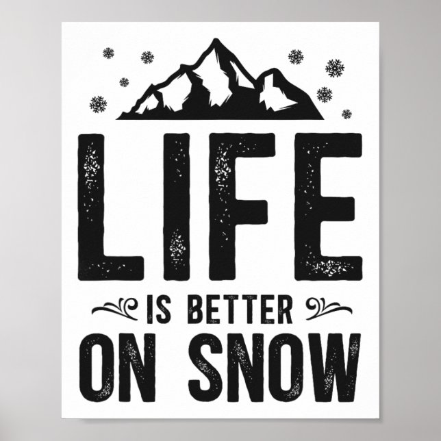 Poster Snowboard Snowboard Mountain Ski Esqui (Frente)