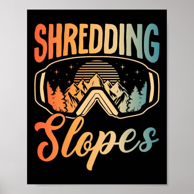 Poster Snowboard Snowboard Outfit Shreding Slopes Sno (Frente)