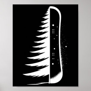 Poster Snowboard Snowboard Pine Tree Snowboarder