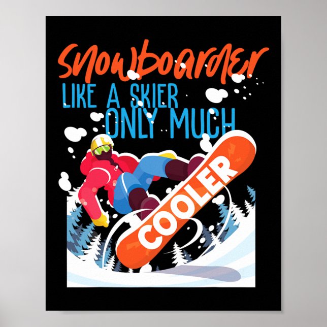 Poster Snowboard Snowboard Snowboard Snowboarder Como Um  (Frente)