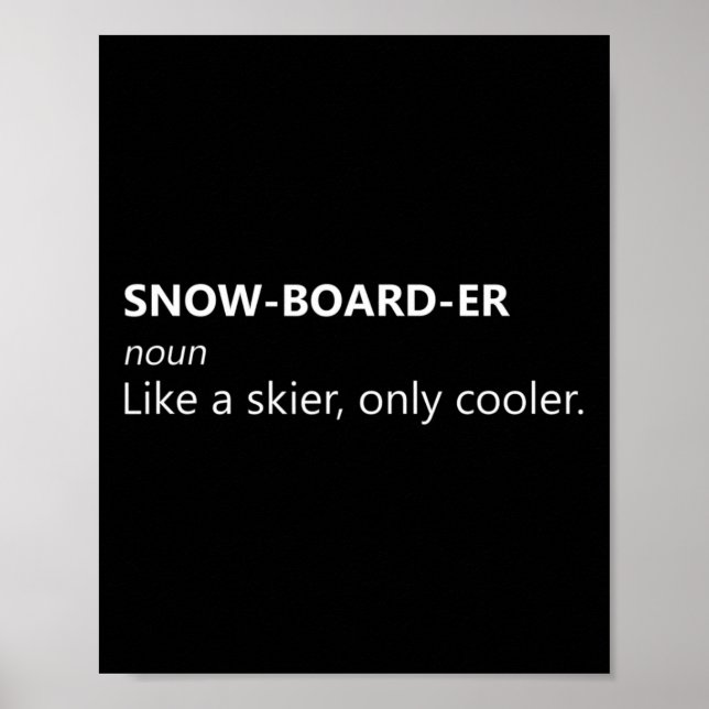 Poster Snowboard Snowboard Tee Snowboarder Definição (Frente)