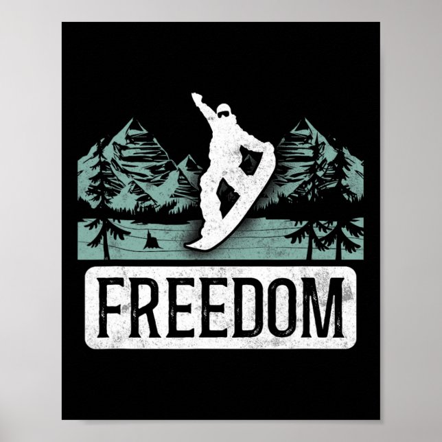 Poster Snowboard Snowboard Vintage Freedom (Frente)