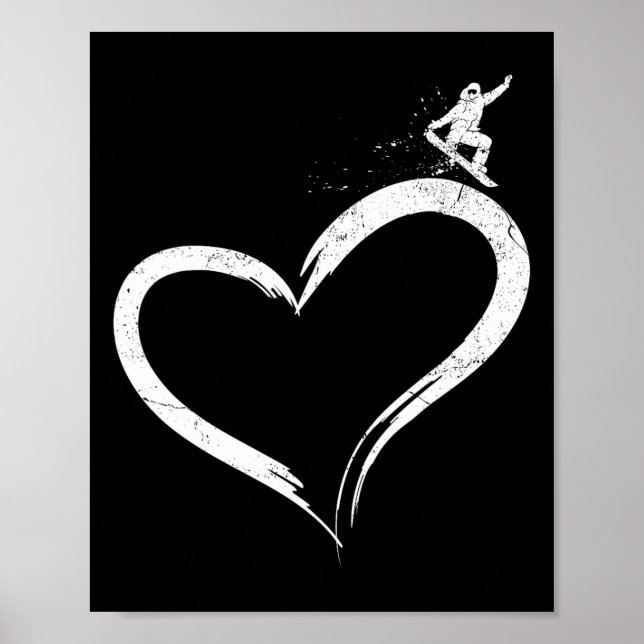 Poster Snowboard Snowboard Vintage Heart (Frente)