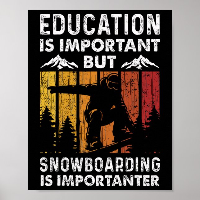 Poster Snowboard Snowboard Vintage Retro Education (Frente)