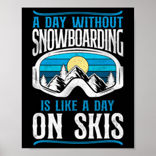 Poster Snowboard Snowboard Vintage Retro Esqui Ski Go
