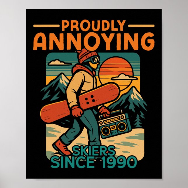 Poster Snowboard Snowboard Vintage Retro Orgulhosamente I (Frente)