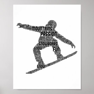 Poster Snowboard Snowboarder Snowboard Boys Men Kids