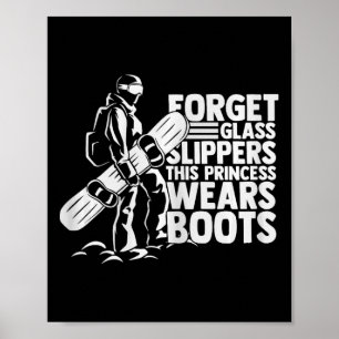 Poster Snowboard Sports Encantado Engraçado Dirigindo Sno