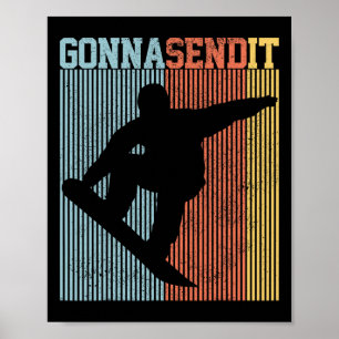 Poster Snowboard Vai Enviá-La Vintage Retro Freestyle Sn
