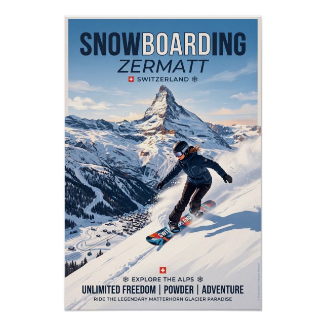 Póster Snowboarden in Zermatt  (Frente)