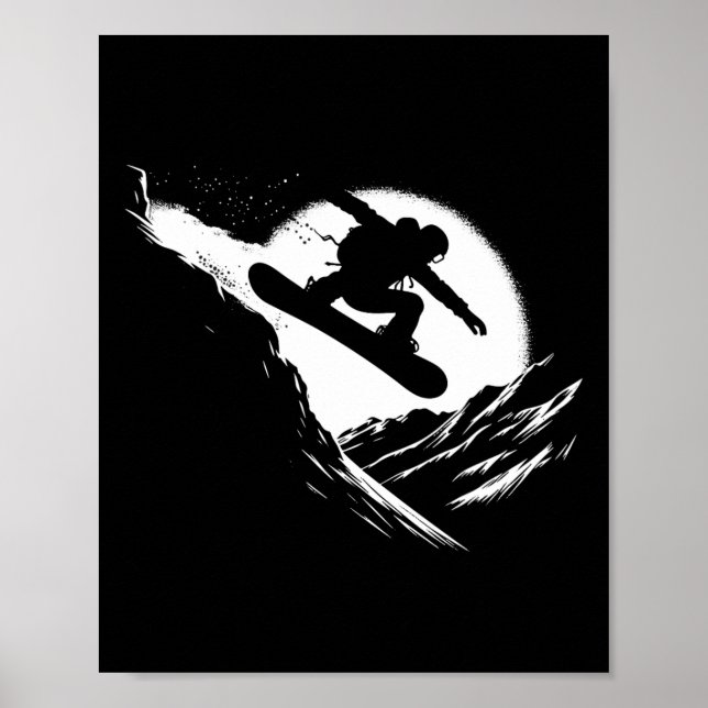Poster Snowboarder Cliff Snowboard Snowboard (Frente)