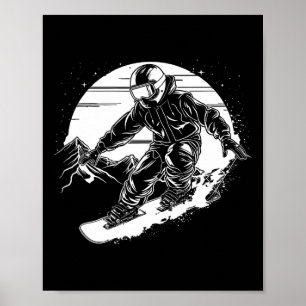 Poster Snowboarder Desenhando Snowboard Slope 2