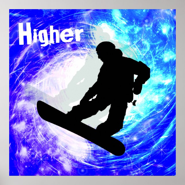 Póster Snowboarder em Whiteout (Frente)