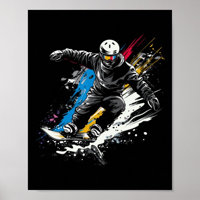 Poster Snowboarder Grafite Alpino (Frente)