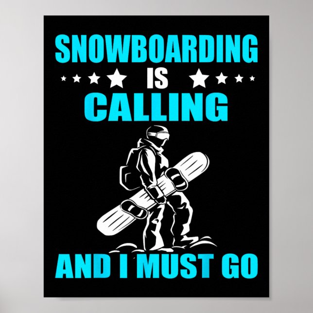 Poster Snowboarder Snowboard Está A Chamar Snowboard Wint (Frente)