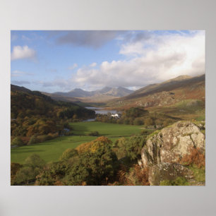 Póster Snowdon de Capel Curig, Gwynedd, País de Gales (RF