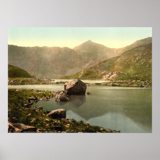 Póster Snowdon de Llyn Llydaw, Gwynedd, Gales (Frente)